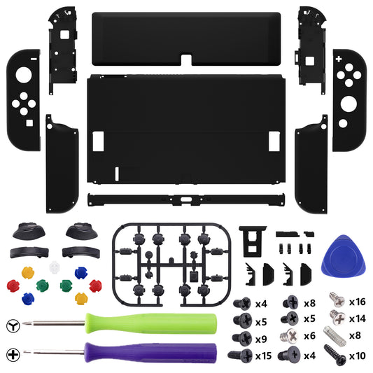 eXtremeRate Custom Replacement Full Set Shell with Buttons for Nintendo Switch OLED - Black