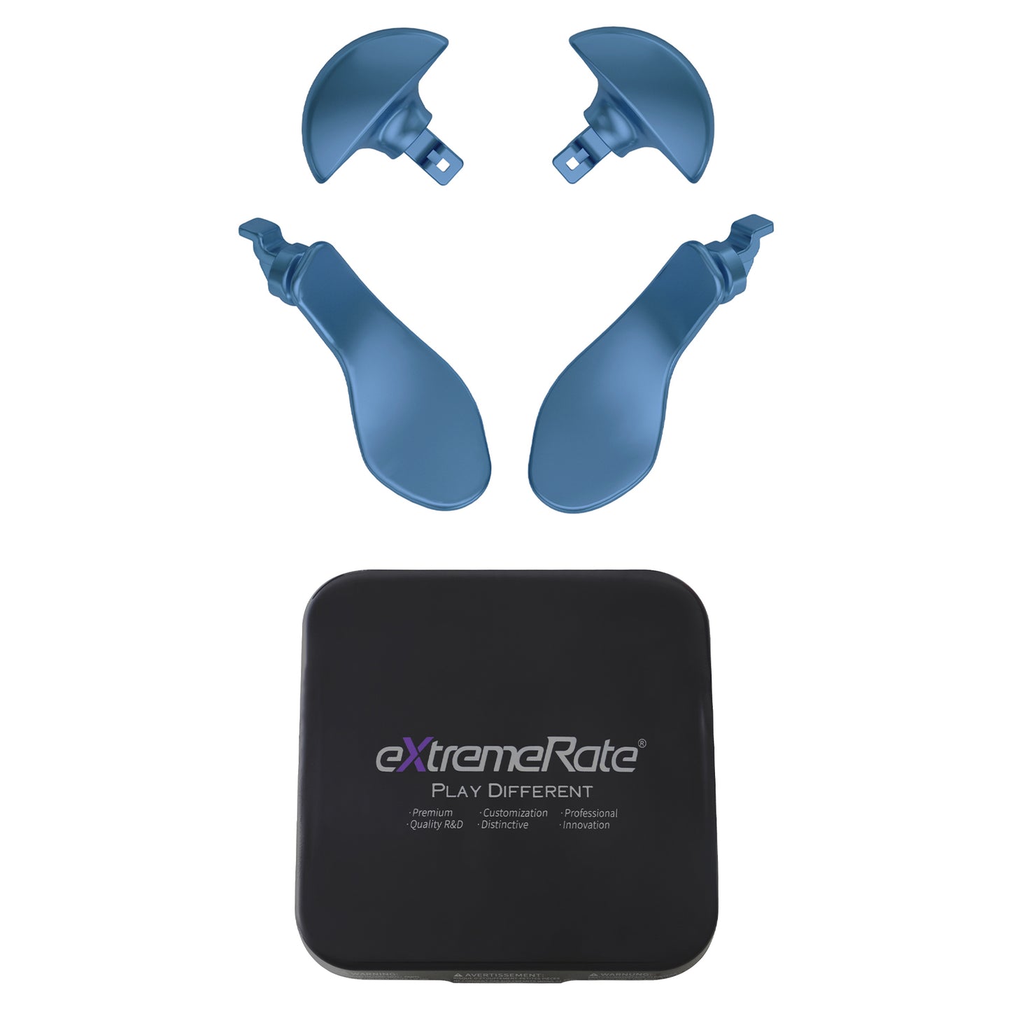 eXtremeRate Replacement Interchangeable 4PCS Metal Back Paddles for PS5 Edge Controller - Metallic Neptune Blue