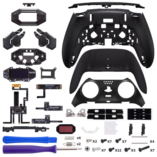 eXtremeRate BEYOND Back Paddles Kit with OLED Display & Redesigned Ergonomic Grips for PS5 Edge Controller - Rubberized Black