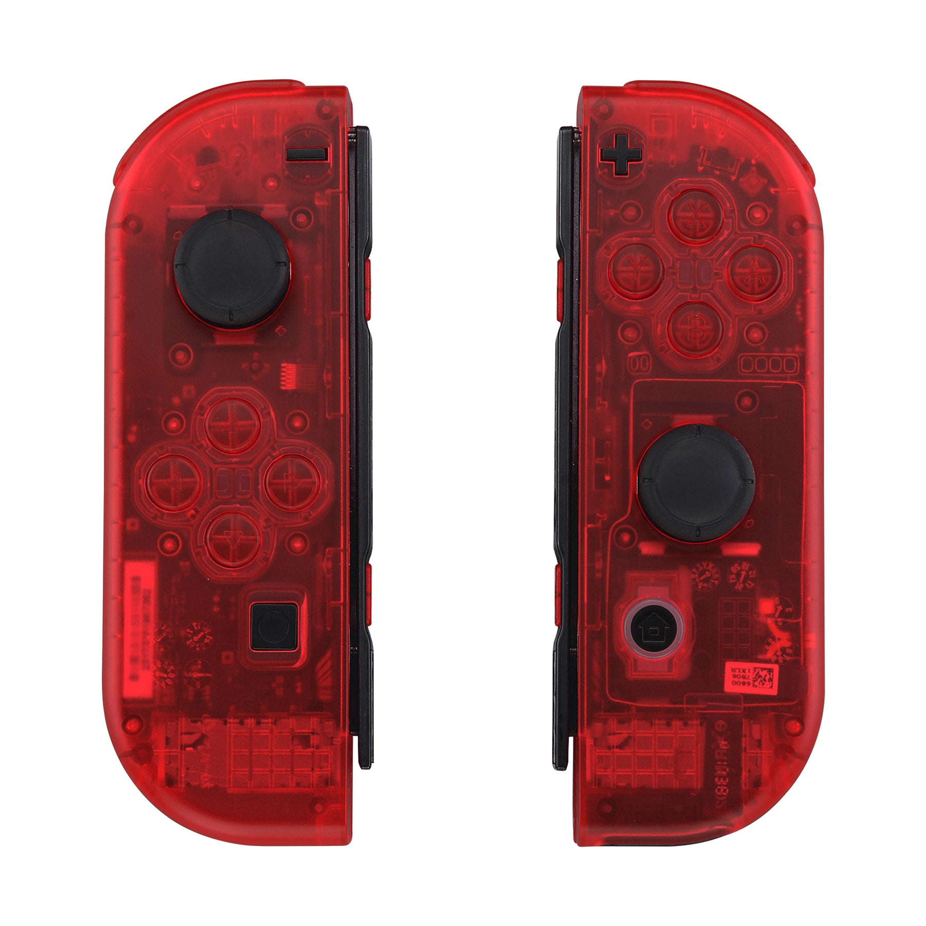 Clear Joycon Shell EXtremeRate Clear Red For Joycon Handheld