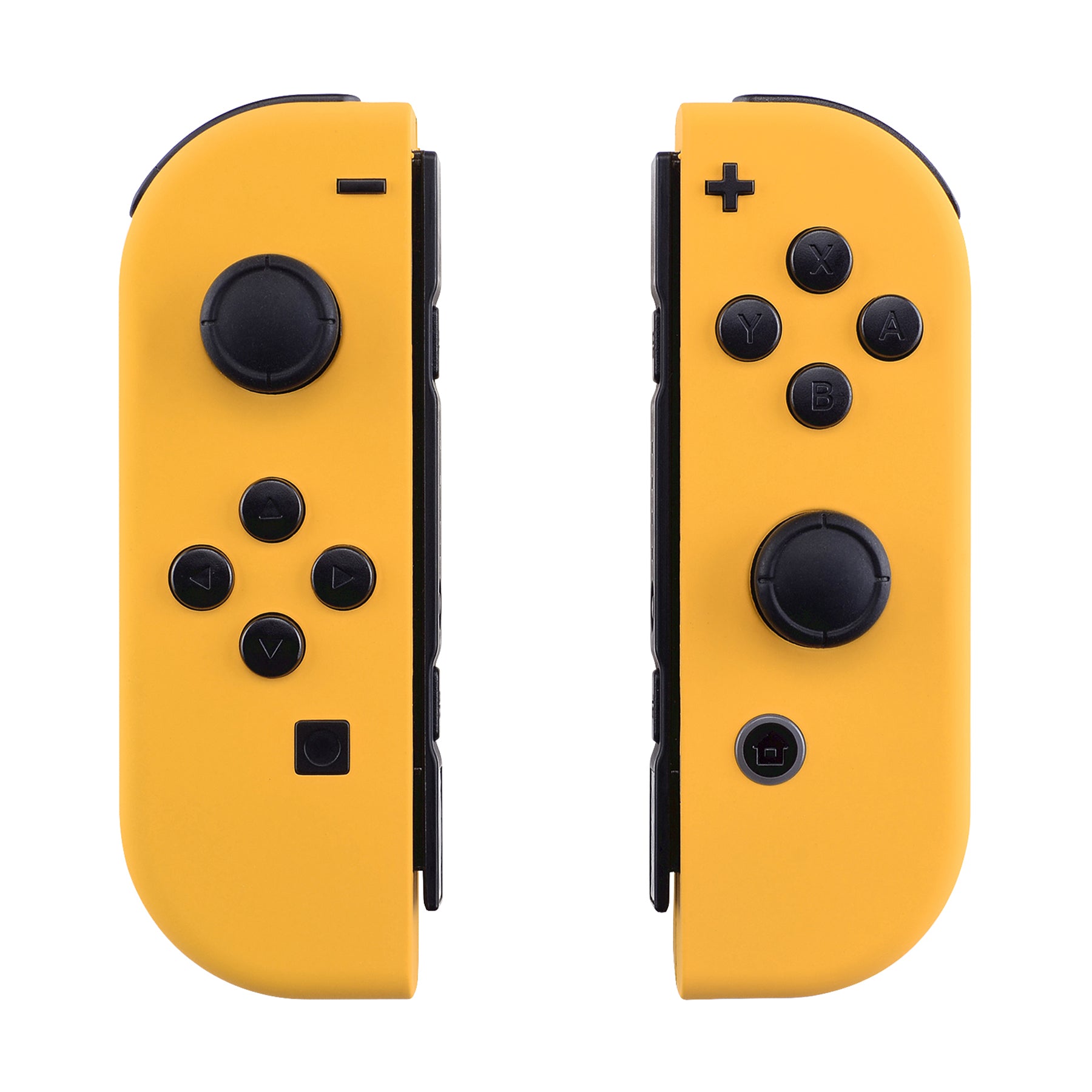eXtremeRate Soft Touch Grip Caution Yellow for Joycon Handheld