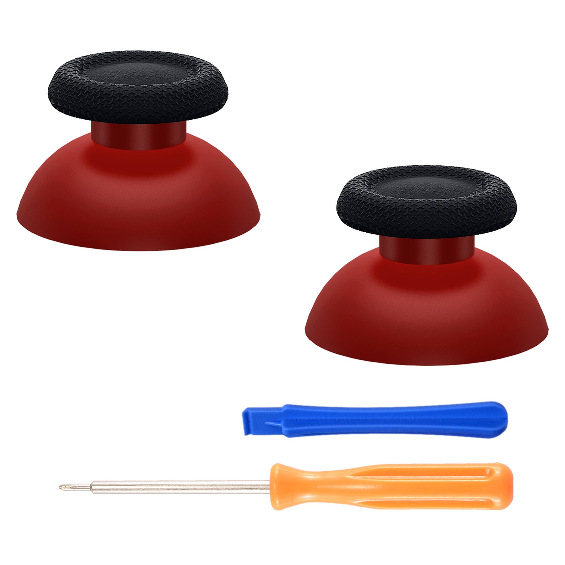 eXtremeRate Carmine Red & Black Replacement Thumbsticks for PS5