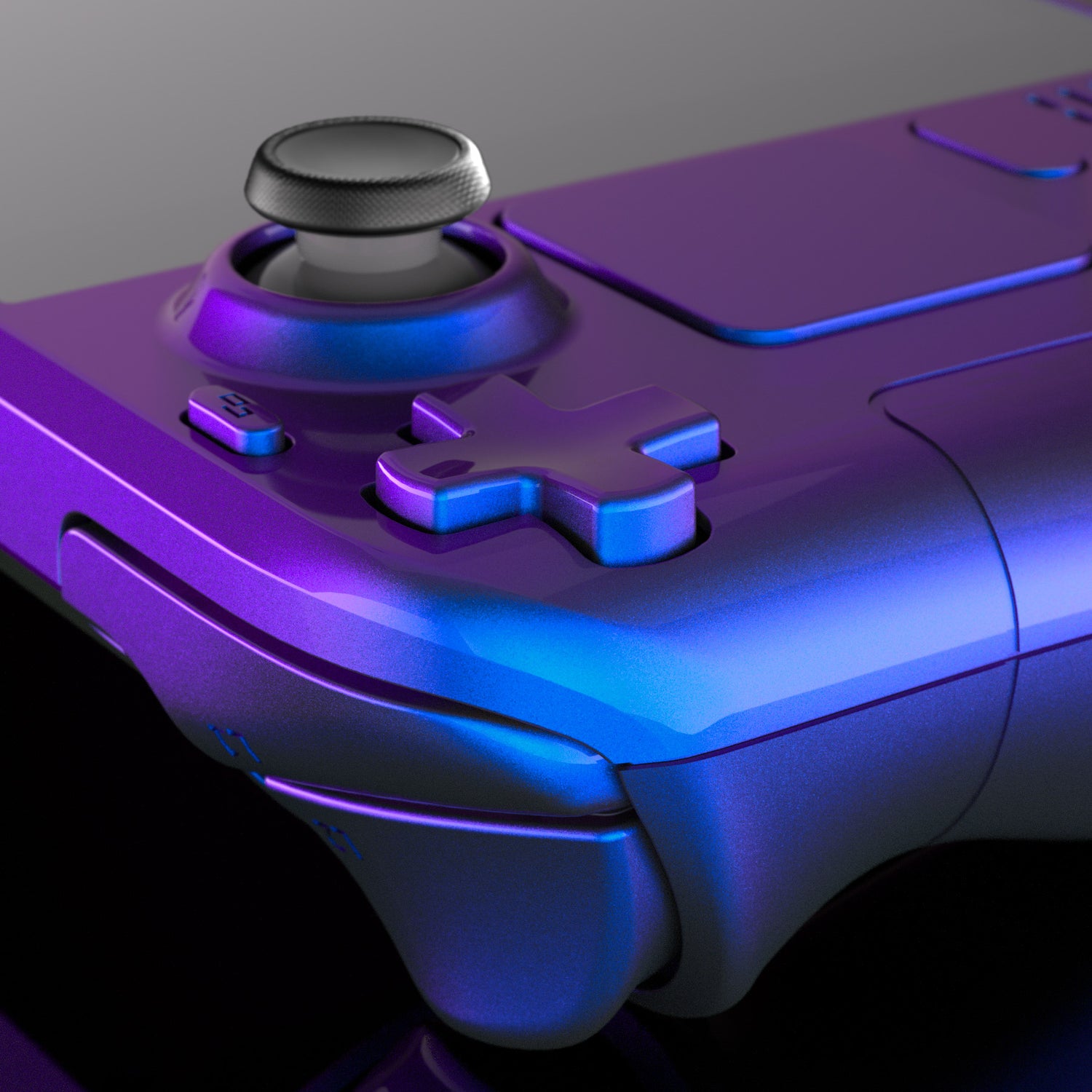 eXtremeRate Retail Chameleon Purple Blue Custom Full Set Shell with Buttons for Steam Deck Console