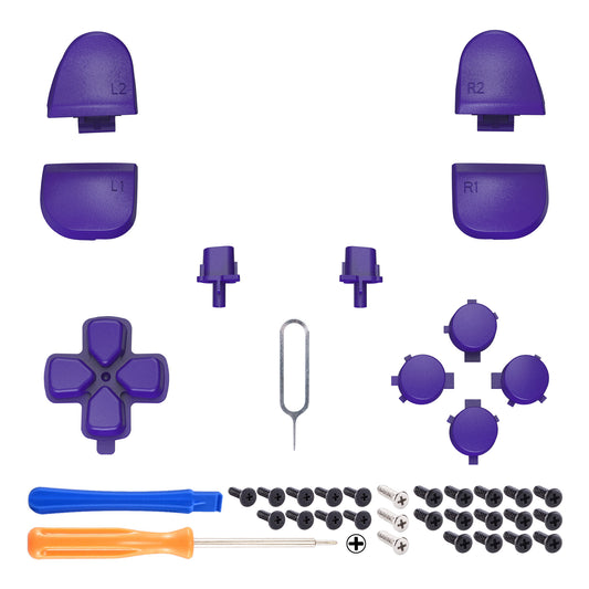eXtremeRate Replacement Full Set Buttons Compatible with PS5 Controller BDM-030/040/050 - Purple