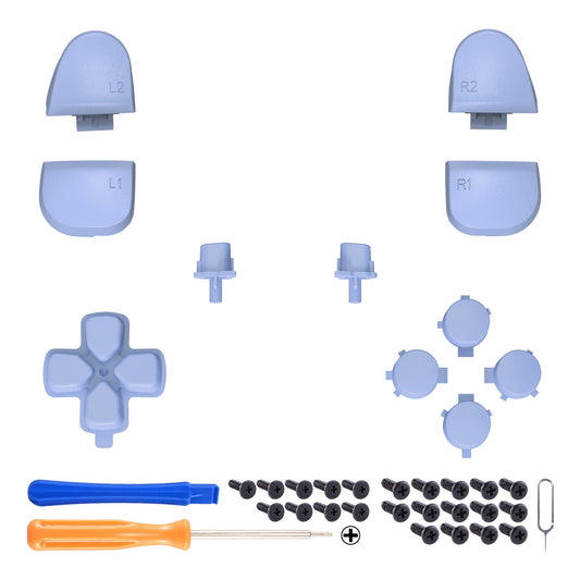 eXtremeRate Replacement Full Set Buttons Compatible with PS5 Controller BDM-030/040/050/060 - Light Violet