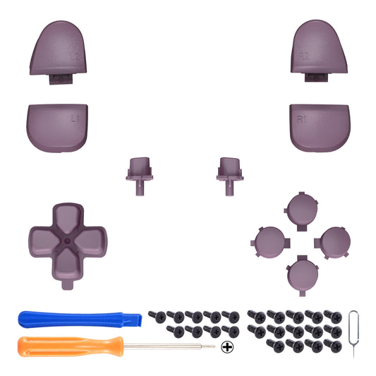 eXtremeRate Replacement Full Set Buttons Compatible with PS5 Controller BDM-030/040/050/060 - Dark Grayish Violet