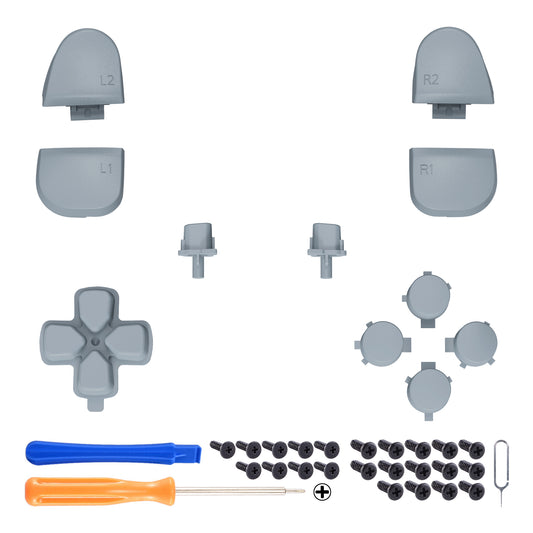 eXtremeRate Replacement Full Set Buttons Compatible with PS5 Controller BDM-030/040/050/060 - New Hope Gray