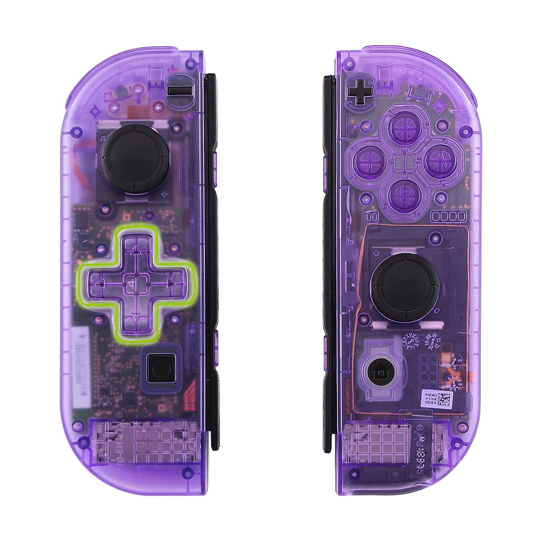 eXtremeRate Clear Atomic Purple for Joycon Handheld Controller