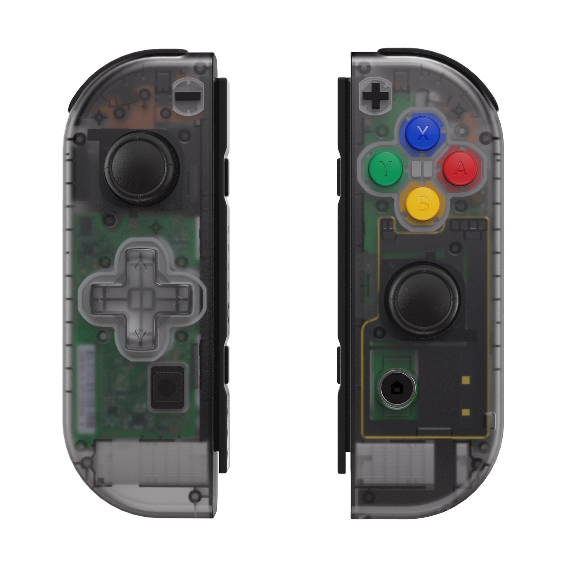 eXtremeRate Clear Black for Joycon Handheld Controller Housing (D