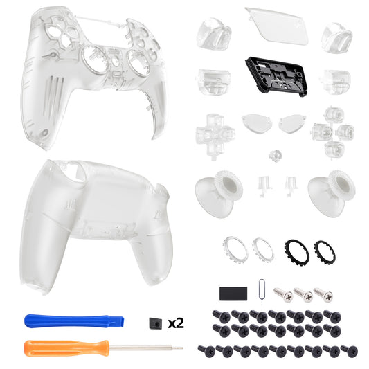 eXtremeRate LUNA Redesigned Replacement Full Set Shells with Buttons Compatible with PS5 Controller BDM-030/040/050 - Glow in Dark - Green