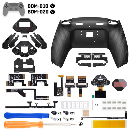 eXtremeRate SPARK Back Paddles Kit with OLED Display & Clicky Trigger Stops & Ergonomic Grips for PS5 Controller BDM-010/020 - Rubberized Black