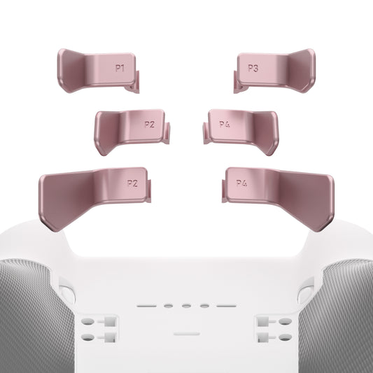 eXtremeRate Retail Metalic Rose Gold 6in1 Replacement Interchangeable Swift Back Paddles for Xbox One Elite & Elite Series 2 Controller