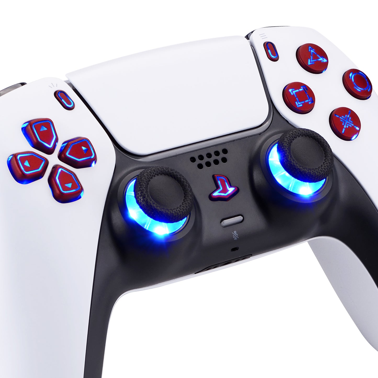 eXtremeRate Retail Multi-Colors Luminated Buttons DTF V3 LED Kit for PS5 Controller BDM-030 - Scarlet Red