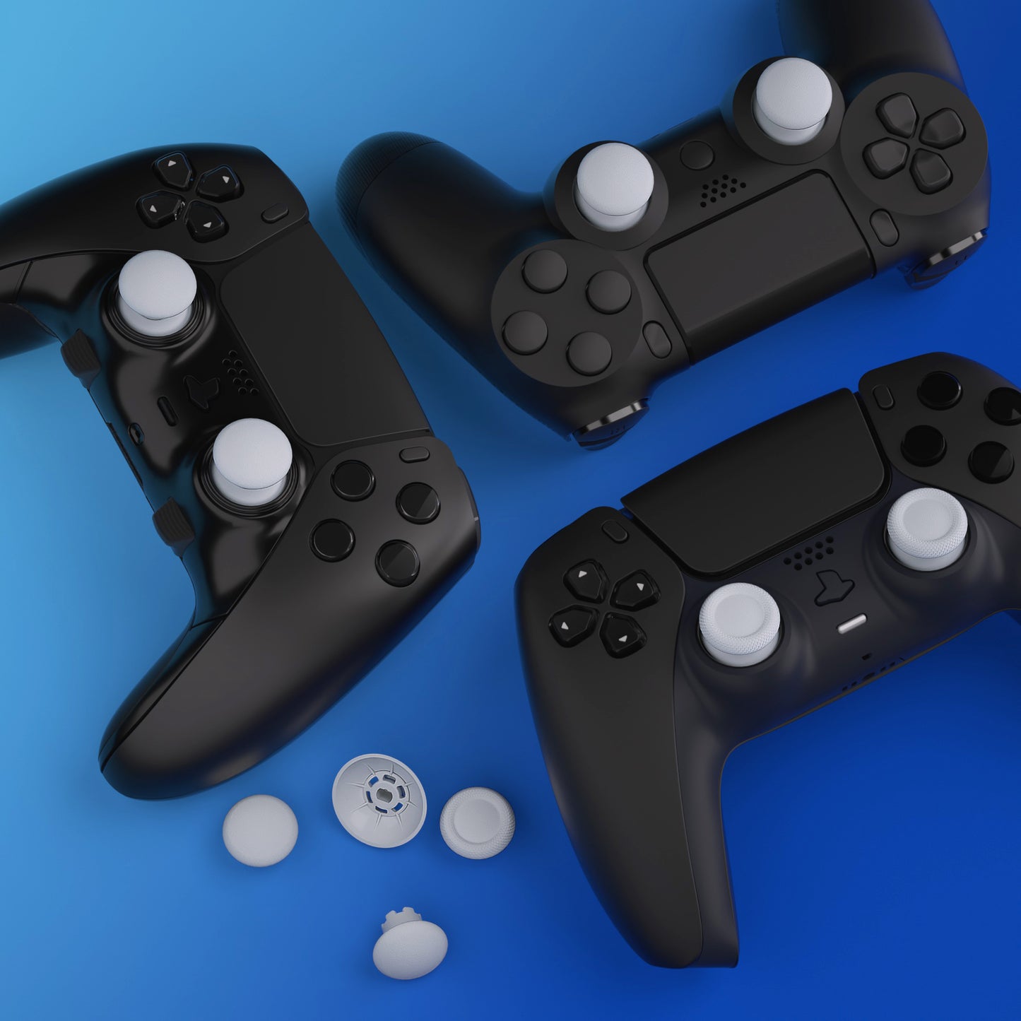 eXtremeRate EDGE Sticks Replacement Interchangeable Thumbsticks for PS5 & PS5 Edge & PS4 All Model Controllers - Solid White