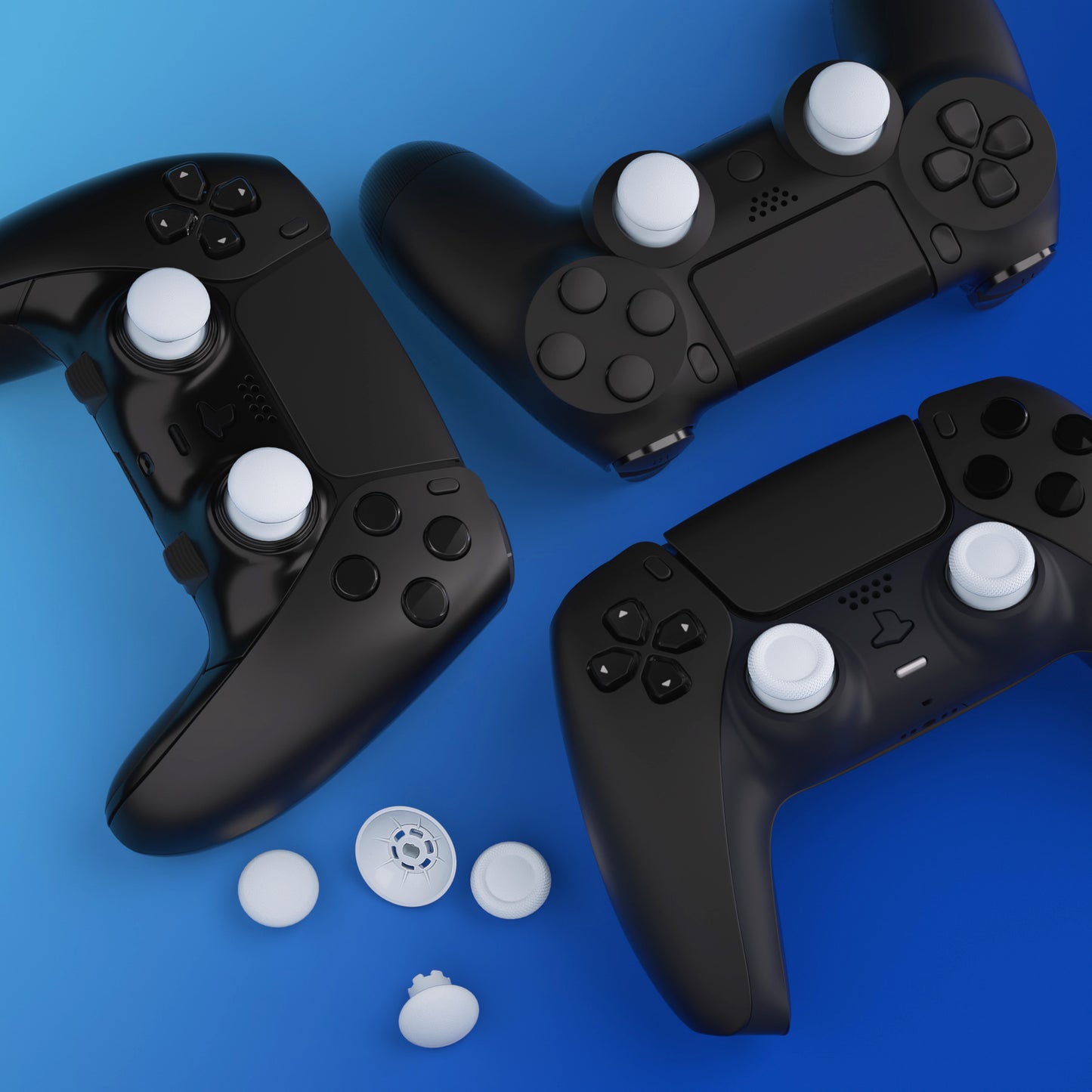 eXtremeRate EDGE Sticks Replacement Interchangeable Thumbsticks for PS5 & PS5 Edge & PS4 All Model Controllers - Robot White