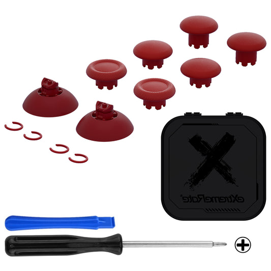 eXtremeRate EDGE Sticks Replacement Interchangeable Thumbsticks for PS5 & PS4 All Model Controllers - Carmine Red