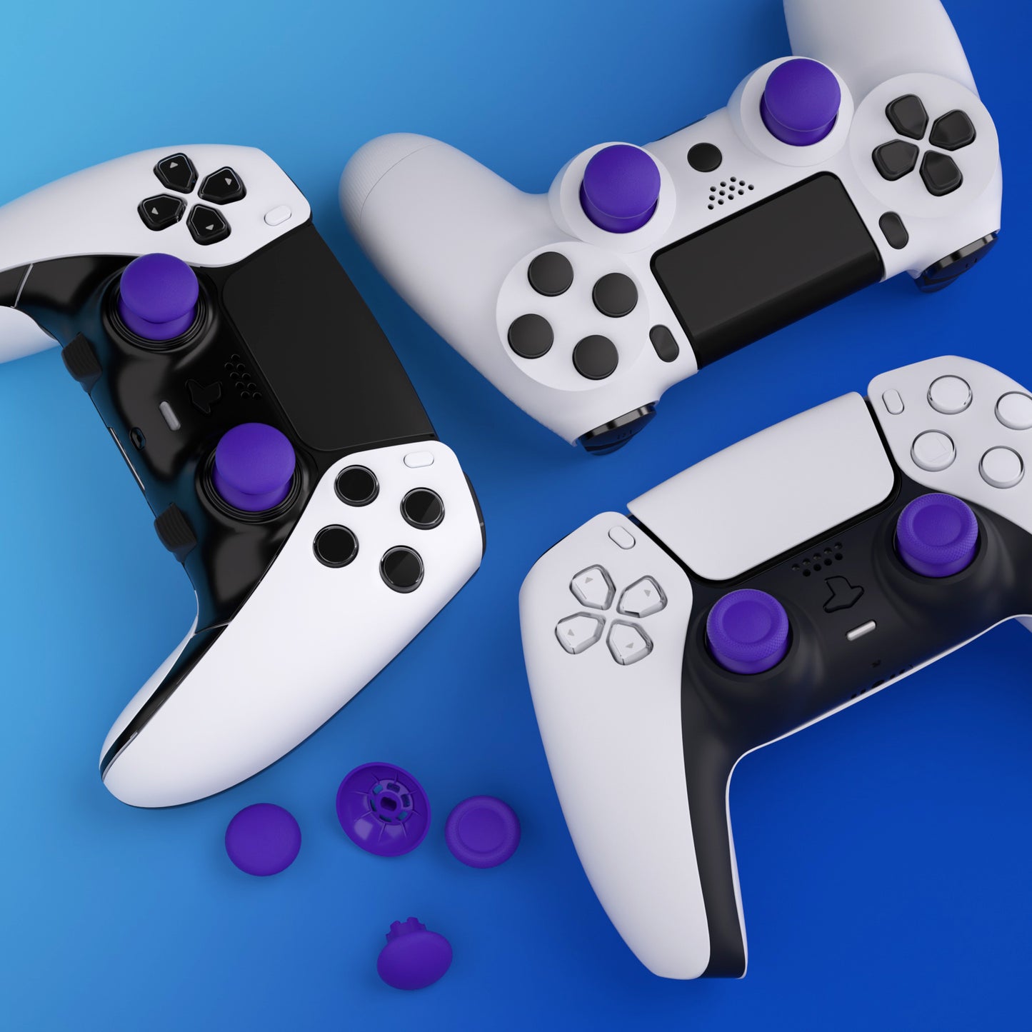 eXtremeRate EDGE Sticks Replacement Interchangeable Thumbsticks for PS5 & PS5 Edge & PS4 All Model Controllers - Purple
