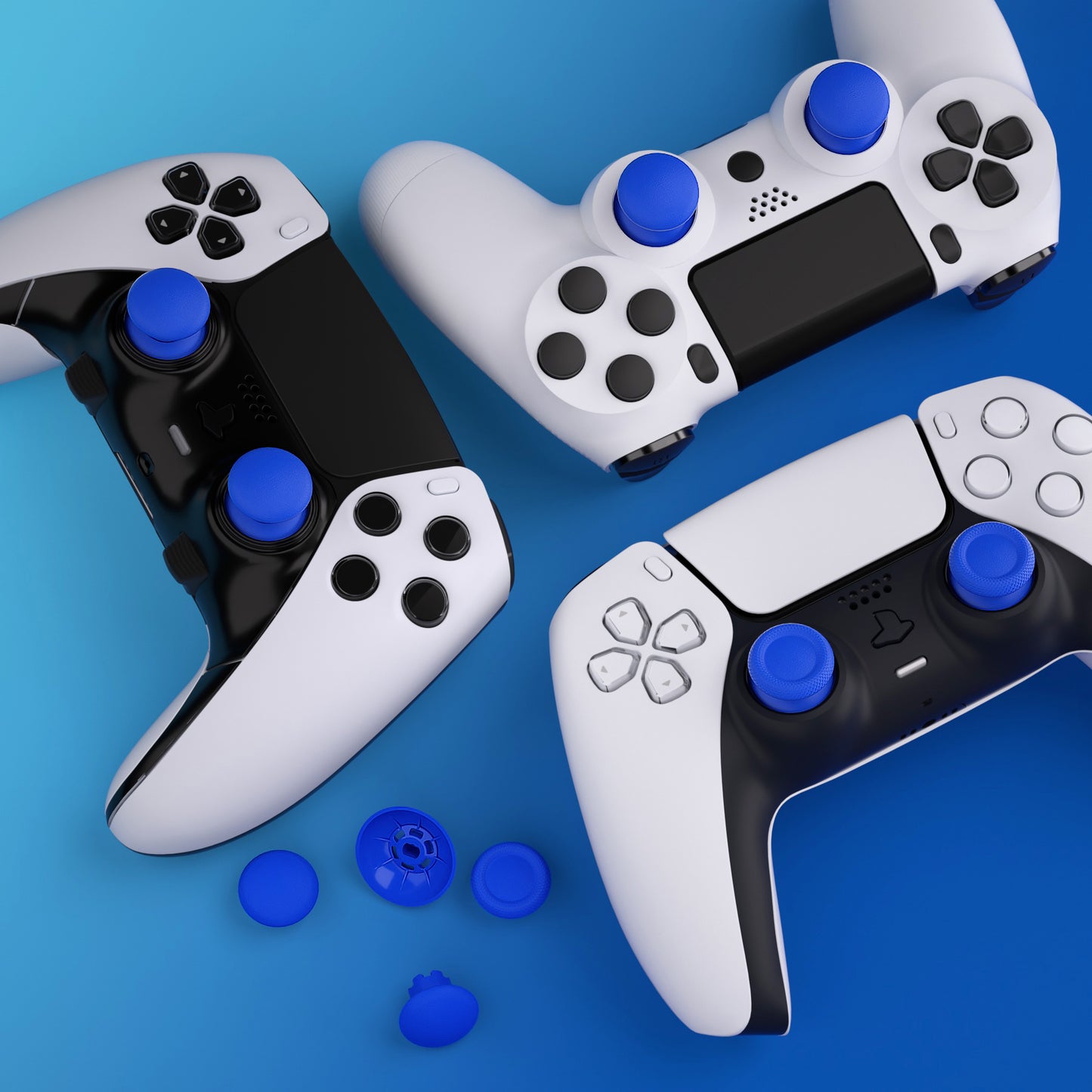 eXtremeRate EDGE Sticks Replacement Interchangeable Thumbsticks for PS5 & PS5 Edge & PS4 All Model Controllers - Blue