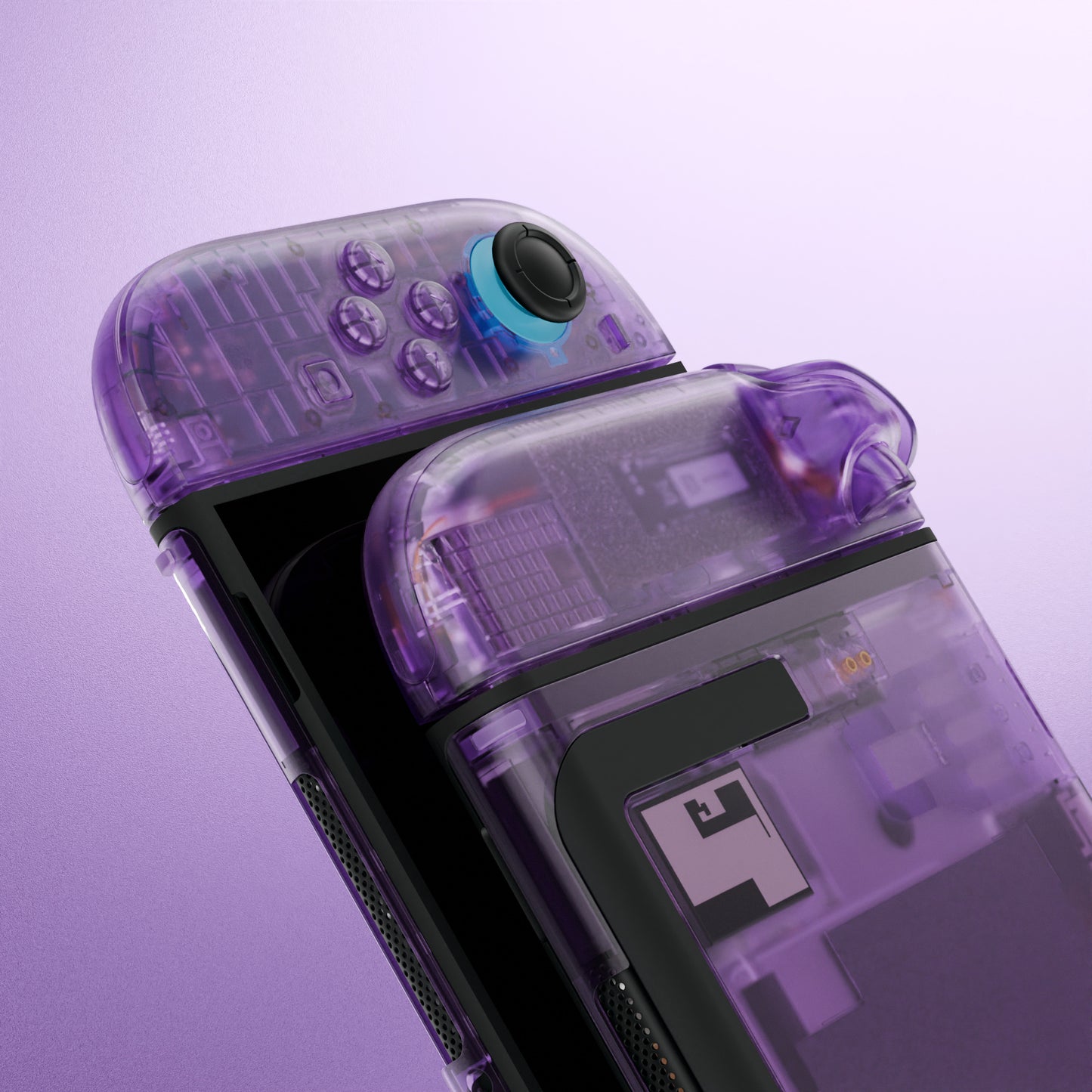 eXtremeRate DIY Replacement Full Set Shells with Buttons for Nintendo Switch 2 - Deluxe Version - Clear Atomic Purple