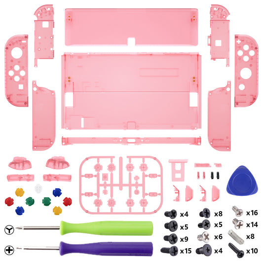 eXtremeRate Custom Replacement Full Set Shell with Buttons for Nintendo Switch OLED - Cherry Pink
