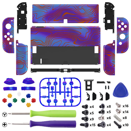 eXtremeRate Custom Replacement Full Set Shell with Buttons for Nintendo Switch OLED - Damascuscamo