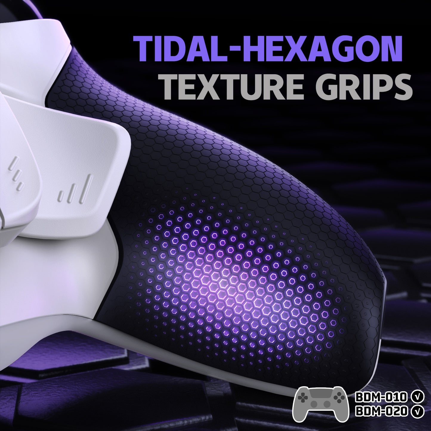 eXtremeRate RISE4 Plus MAX Back Paddles Kit with Clicky Trigger Stops & Rubberized Grip for PS5 Controller BDM-010/020 - White Black - White