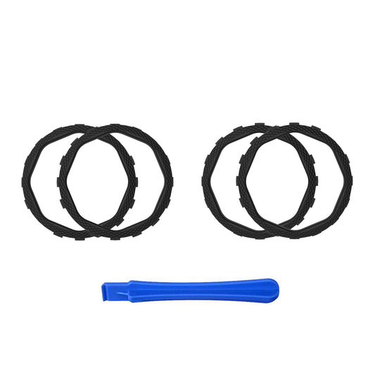 Redesigned Octagonal Gated Sticks Accent Rings for eXtremeRate Luna Shell for PS5 Controller, Replacement Accessory for eXtremeRate Ghost Shell for PS4 Controller - Not for Standard Faceplate - Black eXtremeRate