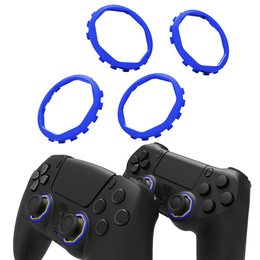 eXtremeRate Redesigned Octagonal Gated Sticks Accent Rings for eXtremeRate Luna Shell for PS5 Controller, Replacement Accessory for eXtremeRate Ghost Shell for PS4 Controller - Not for Standard Faceplate - Blue