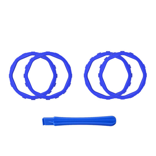 eXtremeRate Redesigned Octagonal Gated Sticks Accent Rings for eXtremeRate Luna Shell for PS5 Controller, Replacement Accessory for eXtremeRate Ghost Shell for PS4 Controller - Not for Standard Faceplate - Blue