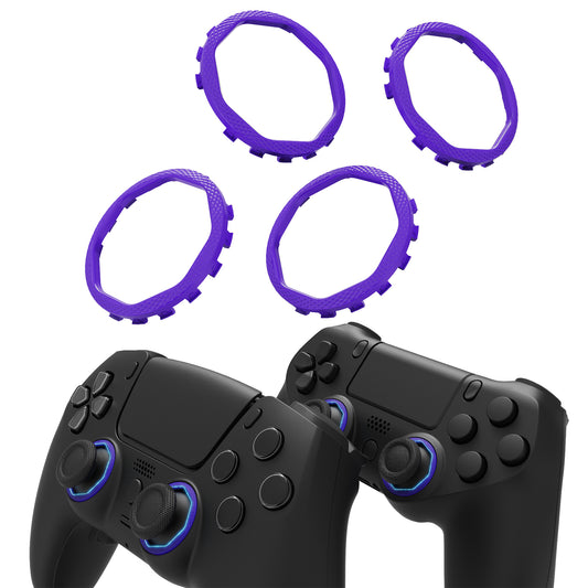 eXtremeRate Redesigned Octagonal Gated Sticks Accent Rings for eXtremeRate Luna Shell for PS5 Controller, Replacement Accessory for eXtremeRate Ghost Shell for PS4 Controller - Not for Standard Faceplate - Purple