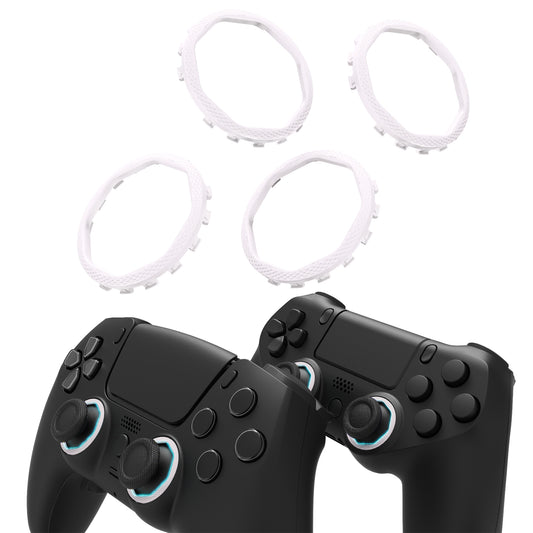 eXtremeRate Redesigned Octagonal Gated Sticks Accent Rings for eXtremeRate Luna Shell for PS5 Controller, Replacement Accessory for eXtremeRate Ghost Shell for PS4 Controller - Not for Standard Faceplate - White