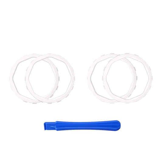eXtremeRate Redesigned Octagonal Gated Sticks Accent Rings for eXtremeRate Luna Shell for PS5 Controller, Replacement Accessory for eXtremeRate Ghost Shell for PS4 Controller - Not for Standard Faceplate - White