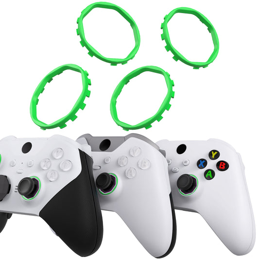 eXtremeRate Redesigned Replacement Octagonal Gated Sticks Accent Rings for Xbox Elite Series 2 Core & Elite Series 2 & Xbox Elite, for eXtremeRate ASR Version Shell for Xbox Series X/S Controller - Green