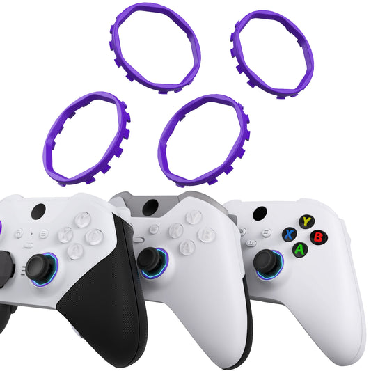 eXtremeRate Redesigned Replacement Octagonal Gated Sticks Accent Rings for Xbox Elite Series 2 Core & Elite Series 2 & Xbox Elite, for eXtremeRate ASR Version Shell for Xbox Series X/S Controller - Purple