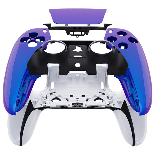 Replacement Left Right Front Housing Shell with Touchpad Compatible with PS5 Edge Controller - Chameleon Purple Blue eXtremeRate