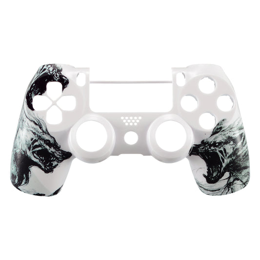 eXtremeRate Replacement Front Housing Shell for PS4 Slim Pro Controller Controller (CUH-ZCT2 JDM-040/050/055) - Wolf Soul