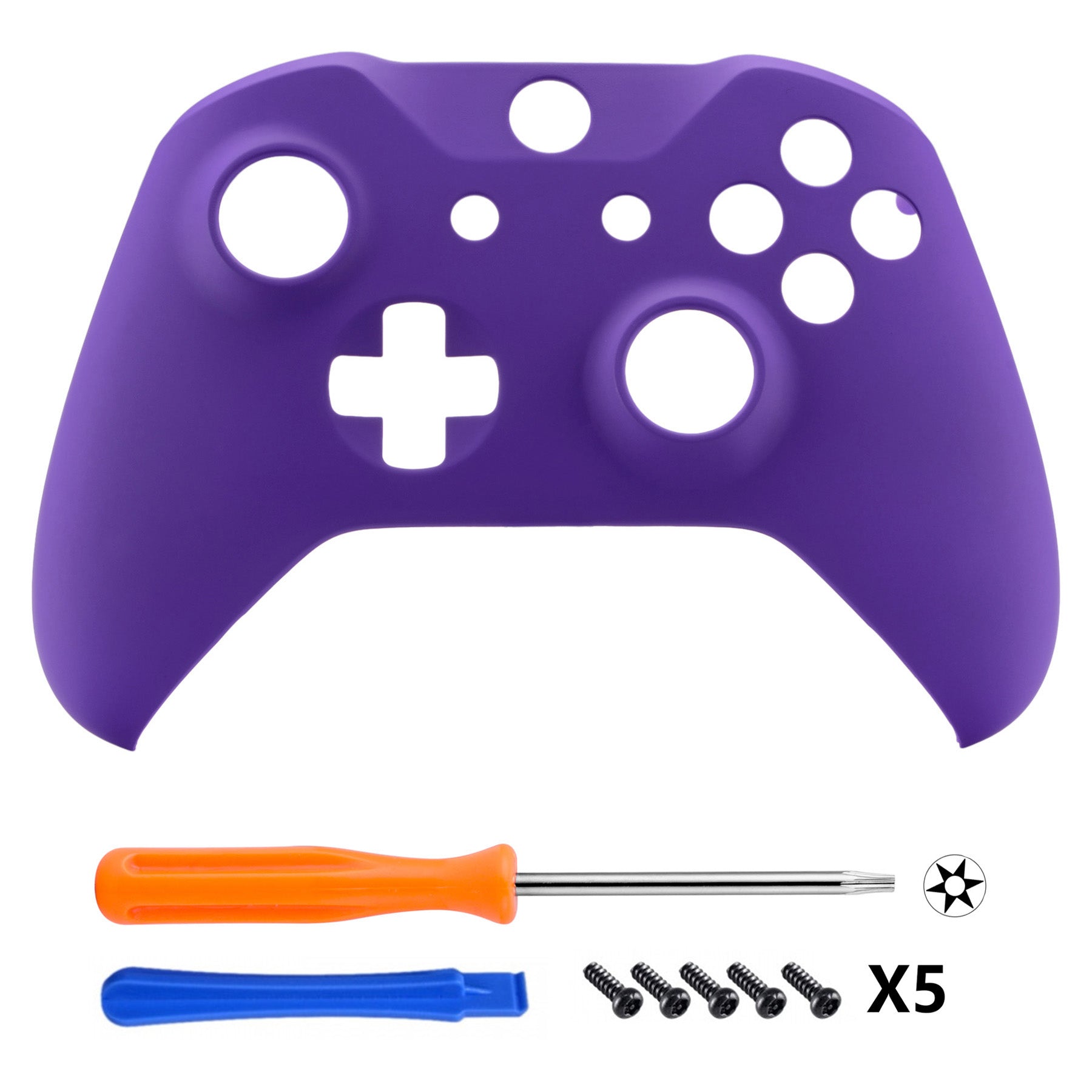 eXtremeRate Purple Soft Touch Front Housing Shell Case for Xbox