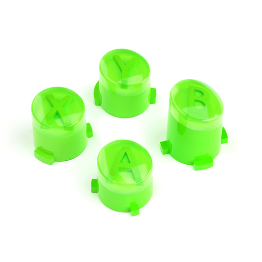 eXtremeRate Retail Three-Tone ABXY Action Buttons with Classic Symbols for Xbox Series X & S Controller & Xbox One S/X & Xbox One Elite V1/V2 Controller -Green & Clear - JDX3M014