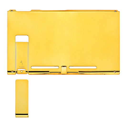 eXtremeRate Replacement Back Plate with Kickstand for Nintendo Switch Console - Chrome Gold