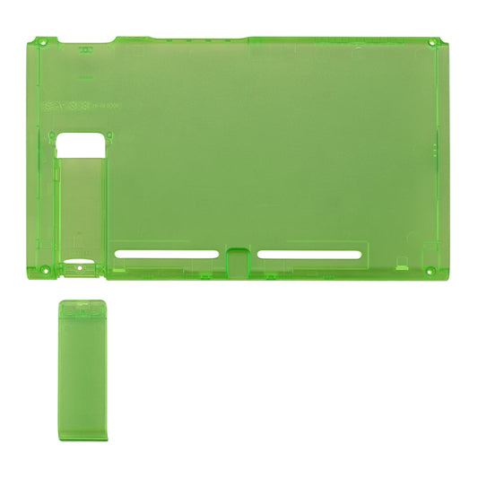 eXtremeRate Replacement Back Plate with Kickstand for Nintendo Switch Console - Transparent Clear Green