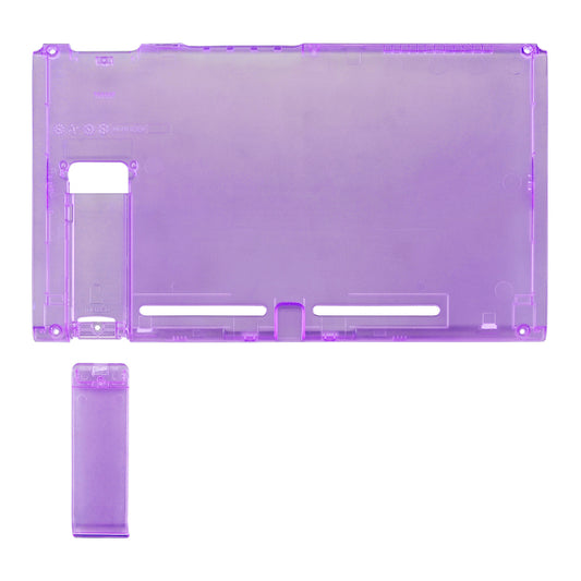 eXtremeRate Replacement Back Plate with Kickstand for Nintendo Switch Console - Clear Atomic Purple