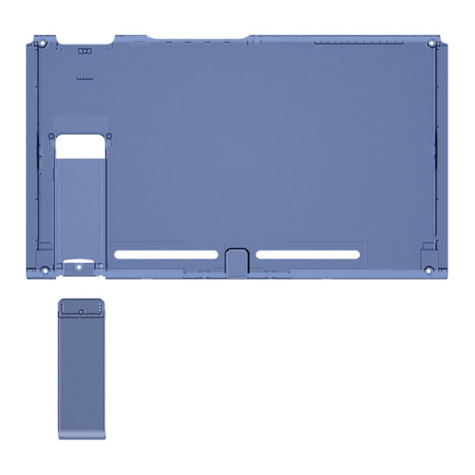 eXtremeRate Replacement Back Plate with Kickstand for Nintendo Switch Console - Clear Deep Ocean Blue