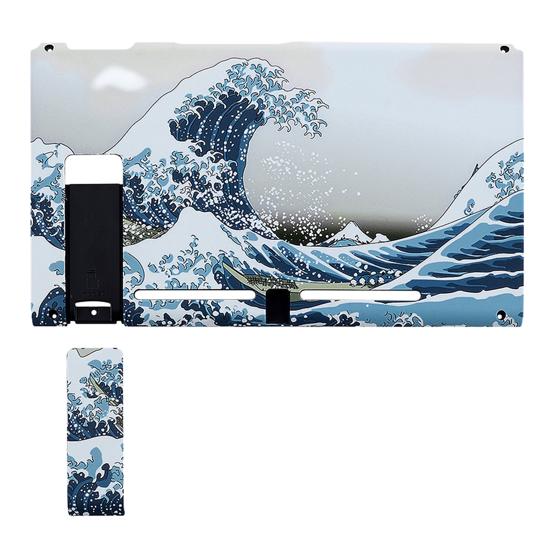 eXtremeRate Soft Touch Grip The Great Wave Console Back Plate DIY