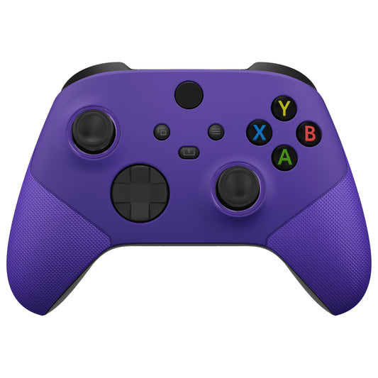 eXtremeRate ASR Version Performance Rubberized Grip Front Housing Shell with Accent Rings for Xbox Series X & S Controller - Rubberized Purple eXtremeRate