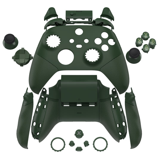 eXtremeRate ASR Version Performance Redesigned Full Set Shell Buttons with Ergonomic Trigger Stop Rubberized Grip for Xbox Series X/S Controller & Xbox Core Controller - Diamond Textured Deep Pine Green