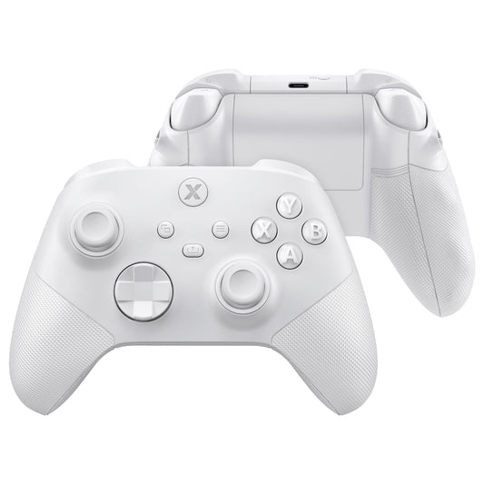 eXtremeRate ASR Version Performance Redesigned Full Set Shell Buttons with Ergonomic Trigger Stop Rubberized Grip for Xbox Series X/S Controller & Xbox Core Controller - Diamond Textured Frosted White