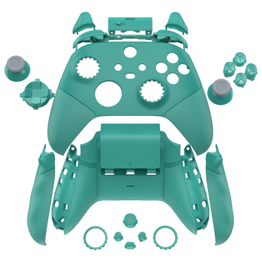 eXtremeRate ASR Version Performance Redesigned Full Set Shell Buttons with Ergonomic Trigger Stop Rubberized Grip for Xbox Series X/S Controller & Xbox Core Controller - Diamond Textured Teal Green