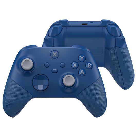 eXtremeRate ASR Version Performance Redesigned Full Set Shell Buttons with Ergonomic Trigger Stop Rubberized Grip for Xbox Series X/S Controller & Xbox Core Controller - Diamond Textured Yale Blue