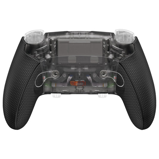 eXtremeRate Beyond-ARC Bottom Shell Kit with Rubberised Grip for PS5 Edge Controller - Clear & Black