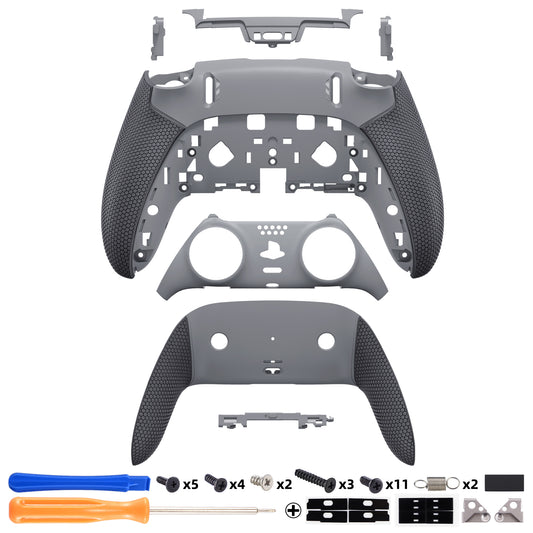 eXtremeRate Beyond-ARC Bottom Shell Kit with Rubberised Grip for PS5 Edge Controller - New Hope Gray & Classic Gray